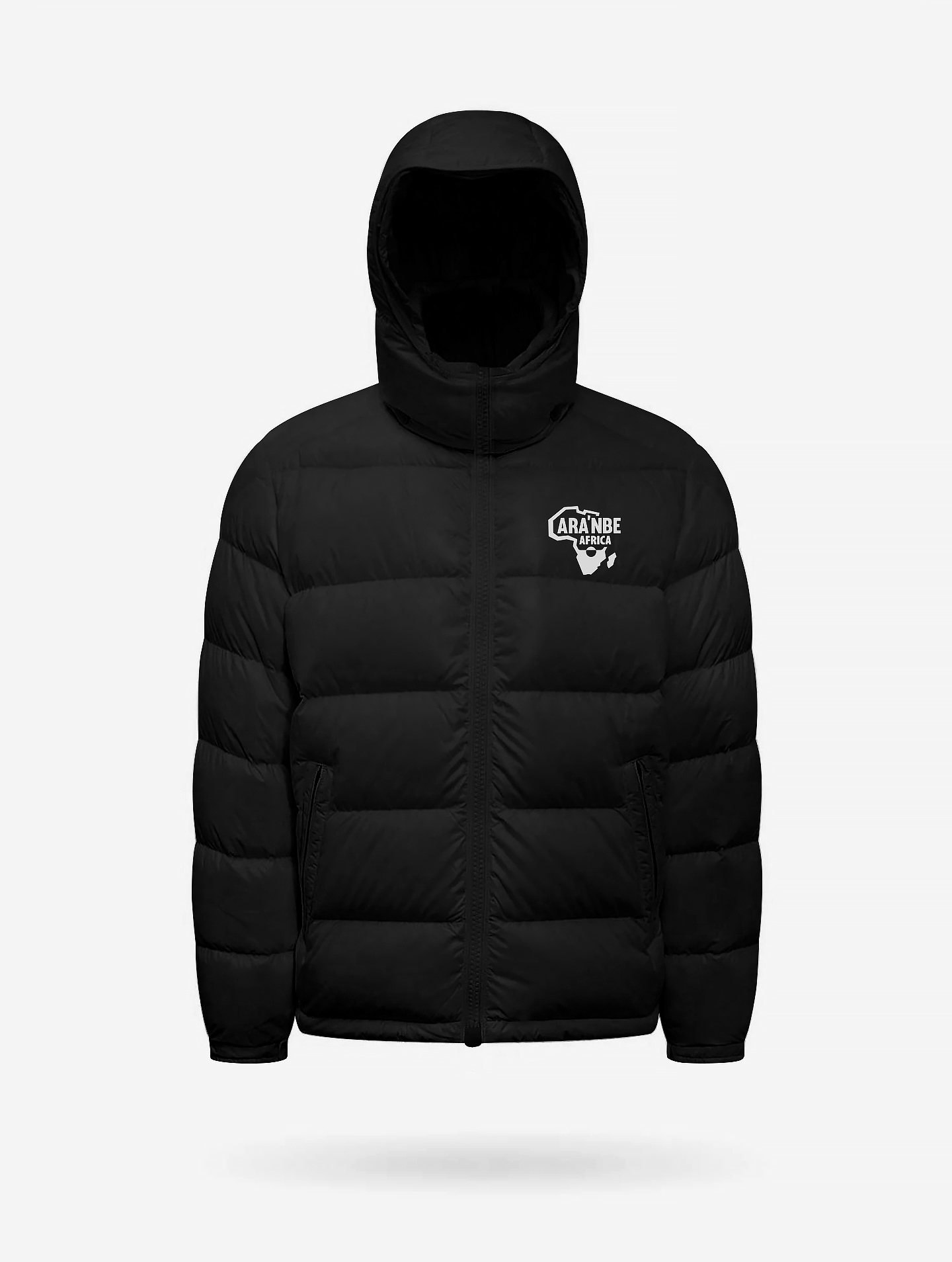 Ara'nbe Africa Unisex Hooded Warm Waterproof Puffer Winter Thick Bread Jackets - Black